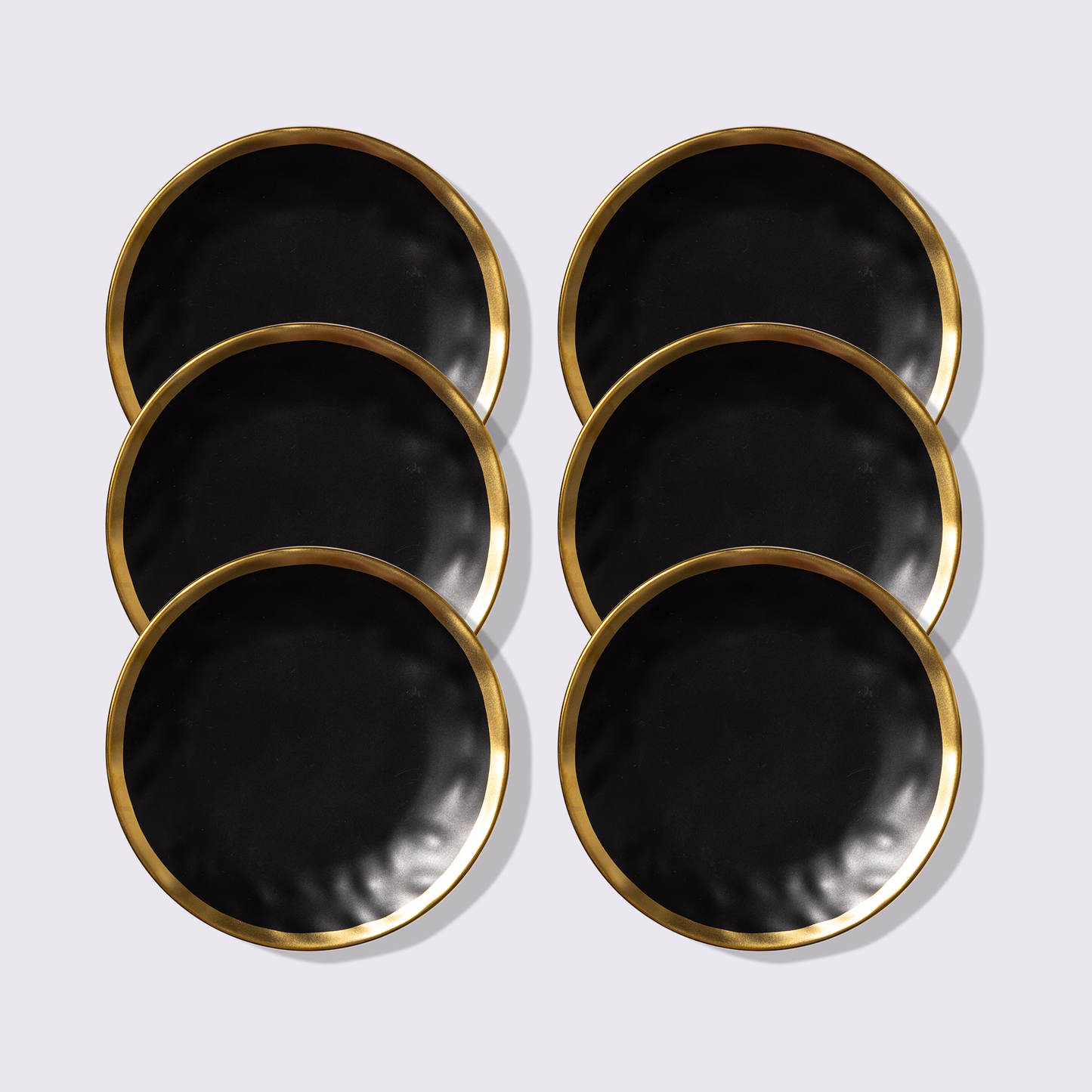 PLATO PARA ENSALADA 8" AURORA COLOR NEGRO 6 PIEZAS BABEL