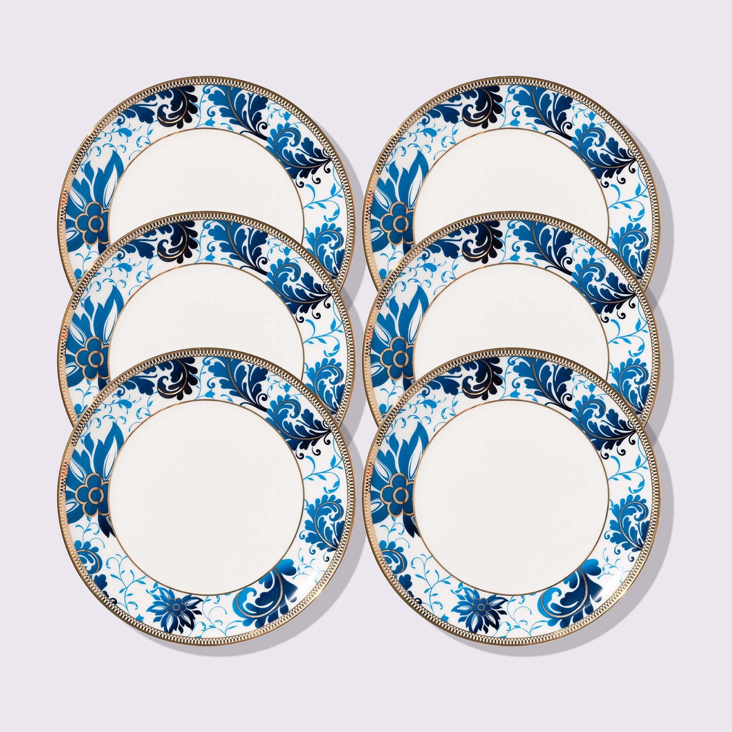 PLATO 10.5" AZUR COLOR AZUL 6 PIEZAS BABEL