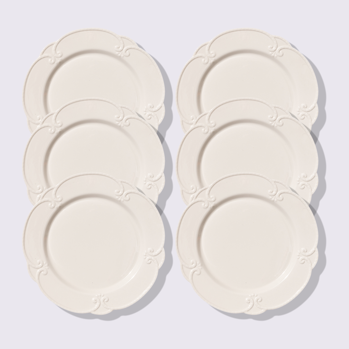 PLATO 10.5" BRISA COLOR BLANCO 6 PIEZAS BABEL
