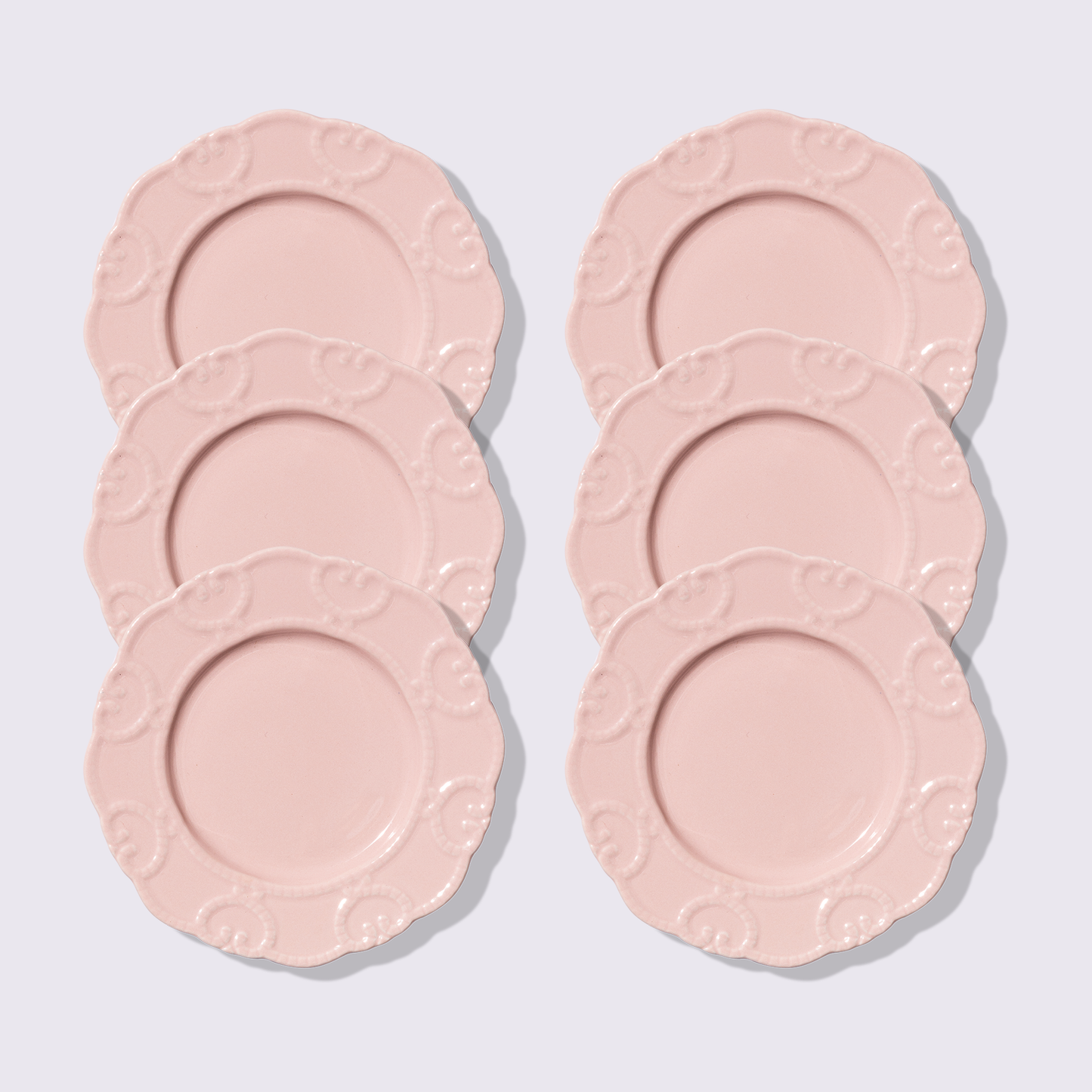 PLATO PARA ENSALADA 8" BRISA COLOR ROSA 6 PIEZAS BABEL