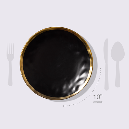 PLATO 10" AURORA COLOR NEGRO 6 PIEZAS  BABEL