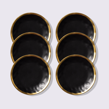 PLATO PARA ENSALADA 8" AURORA COLOR NEGRO 6 PIEZAS BABEL