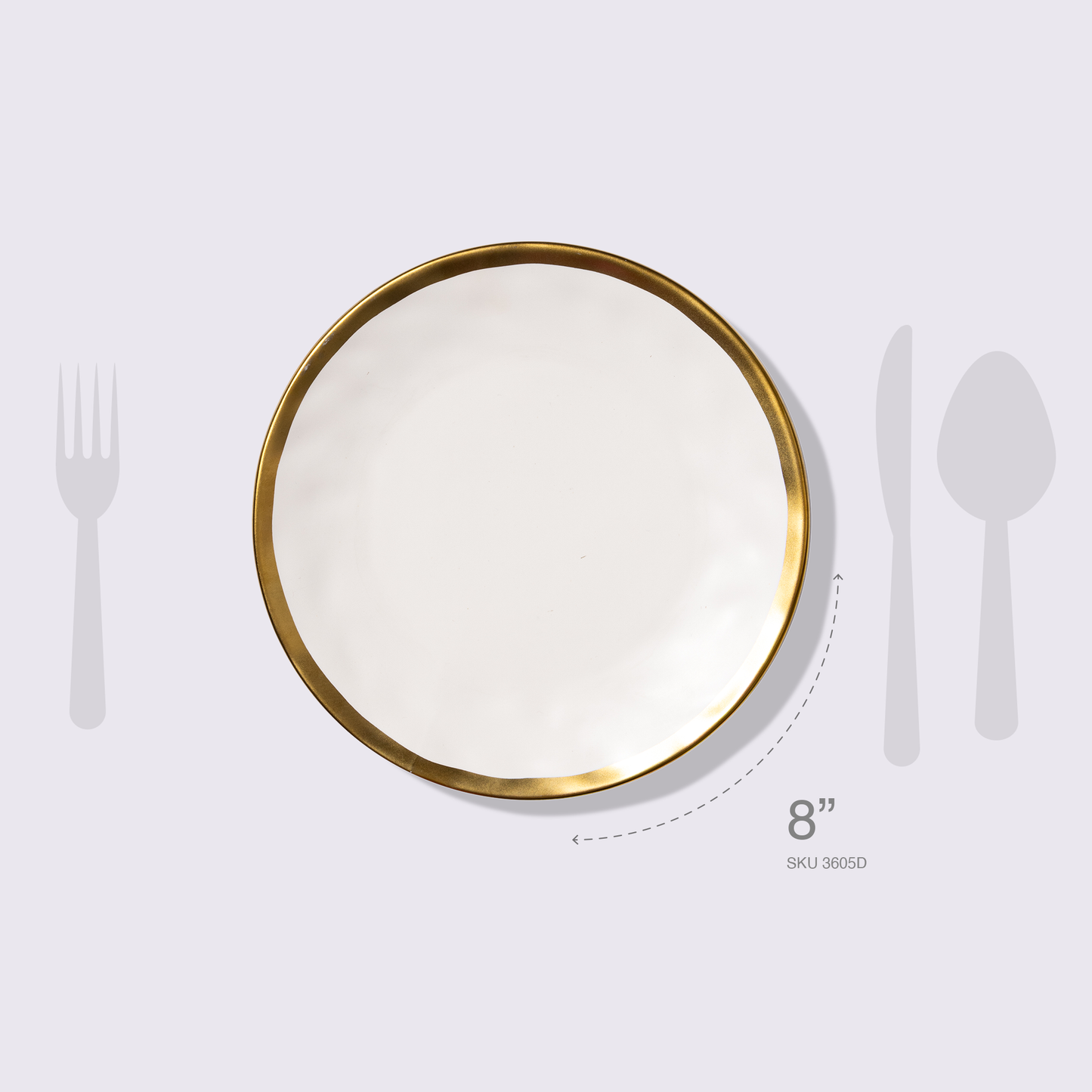 PLATO PARA ENSALADA 8" AURORA COLOR BLANCO 6 PIEZAS BABEL