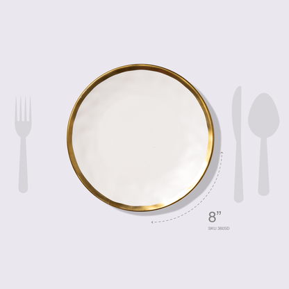 PLATO PARA ENSALADA 8" AURORA COLOR BLANCO 6 PIEZAS BABEL