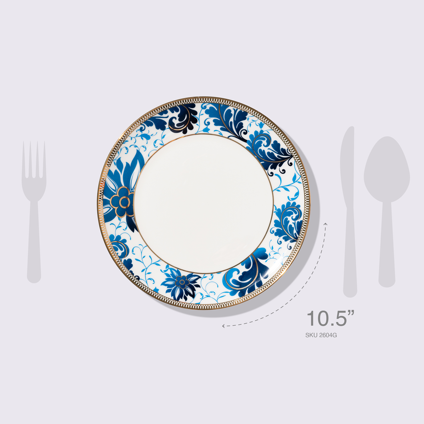 PLATO 10.5" AZUR COLOR AZUL 6 PIEZAS BABEL