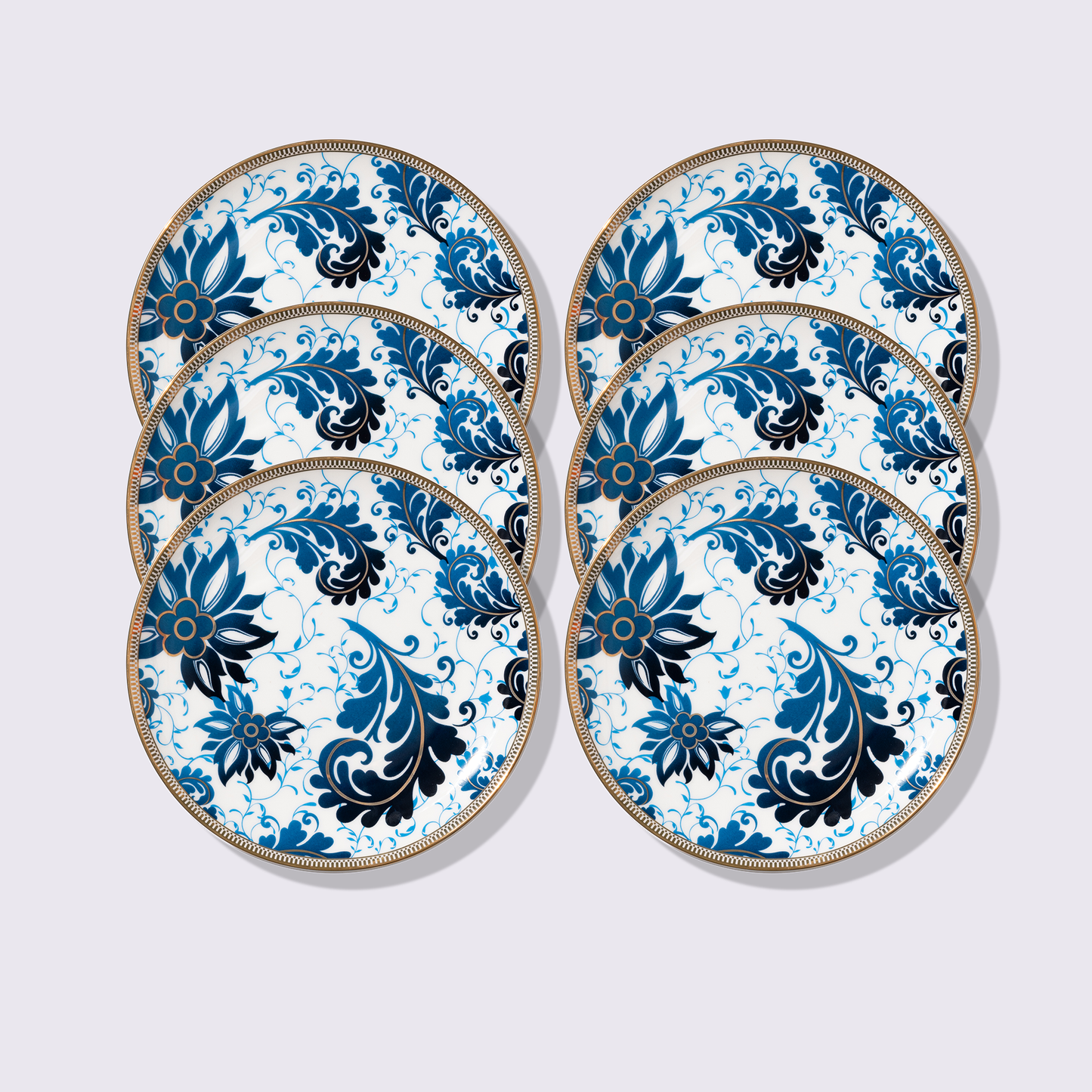 PLATO PARA ENSALADA 8" AZUR COLOR AZUL 6 PIEZAS BABEL