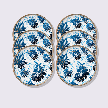 PLATO PARA ENSALADA 8" AZUR COLOR AZUL 6 PIEZAS BABEL