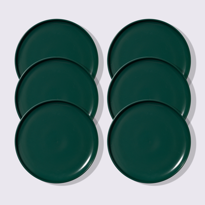 PLATO 10" BASE GREEN COLOR VERDE 6 PIEZAS  BABEL