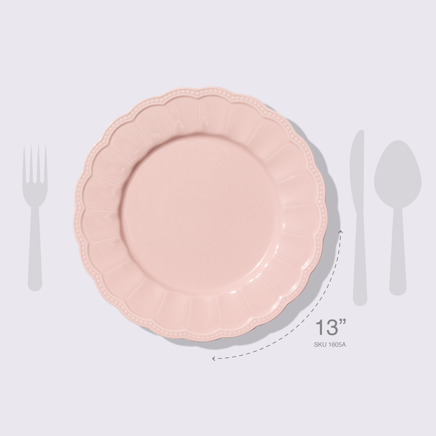 PLATO TRINCHE 13" BRISA COLOR ROSA 6 PIEZAS BABEL