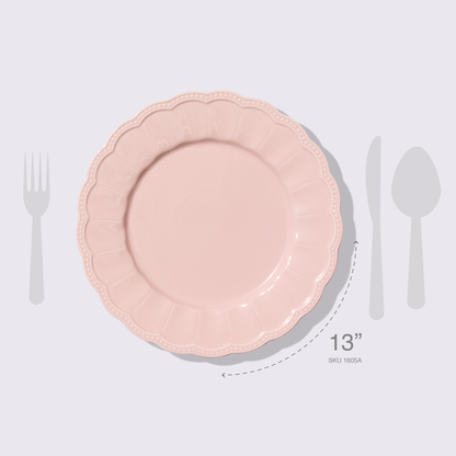 PLATO TRINCHE 13" BRISA COLOR ROSA 6 PIEZAS BABEL