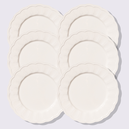 PLATO TRINCHE 13" BRISA COLOR BLANCO 6 PIEZAS BABEL