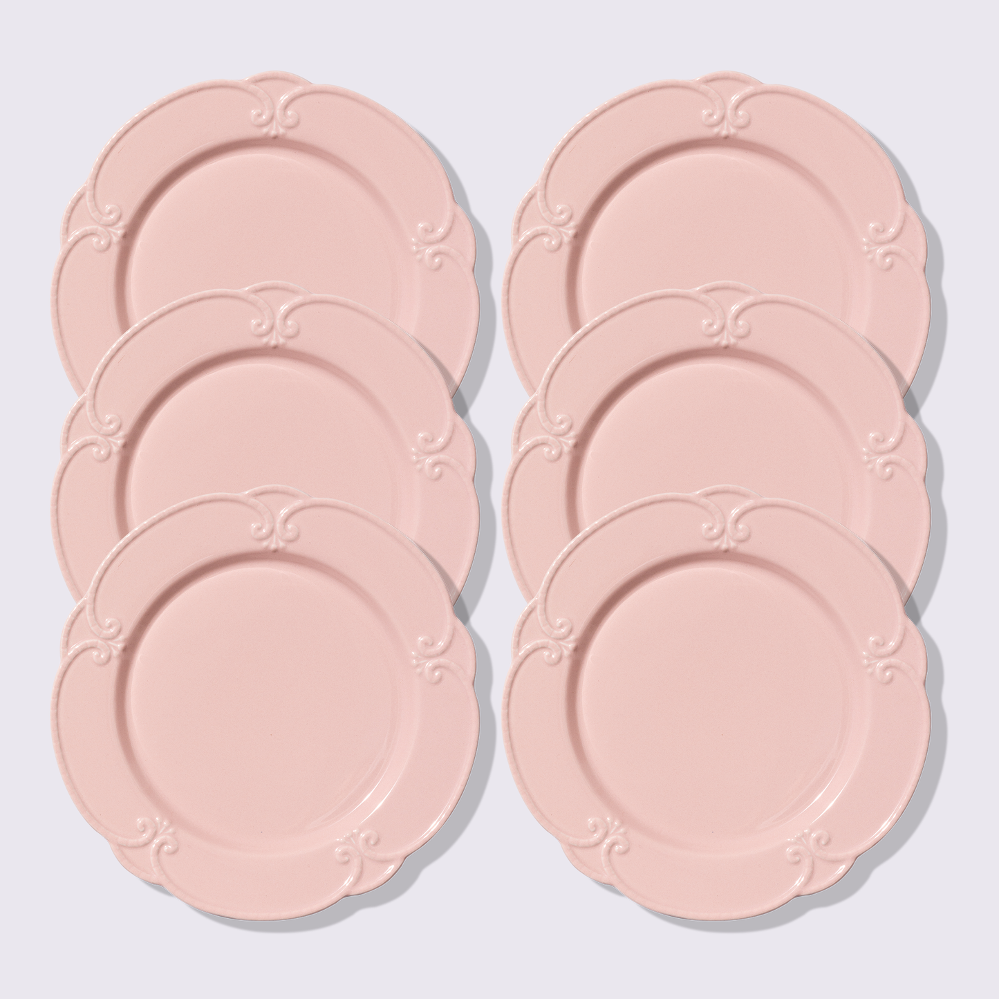 PLATO 10.5" BRISA COLOR ROSA 6 PIEZAS BABEL