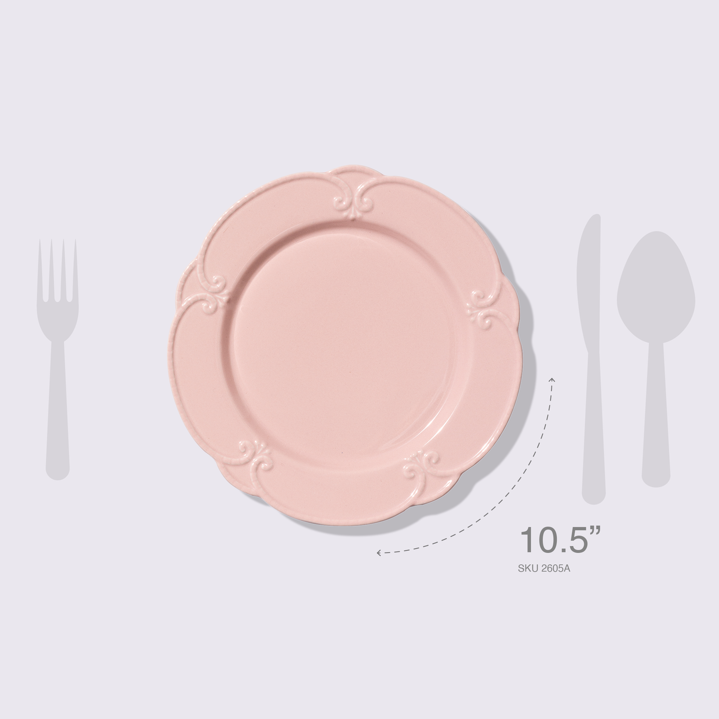 PLATO 10.5" BRISA COLOR ROSA 6 PIEZAS BABEL