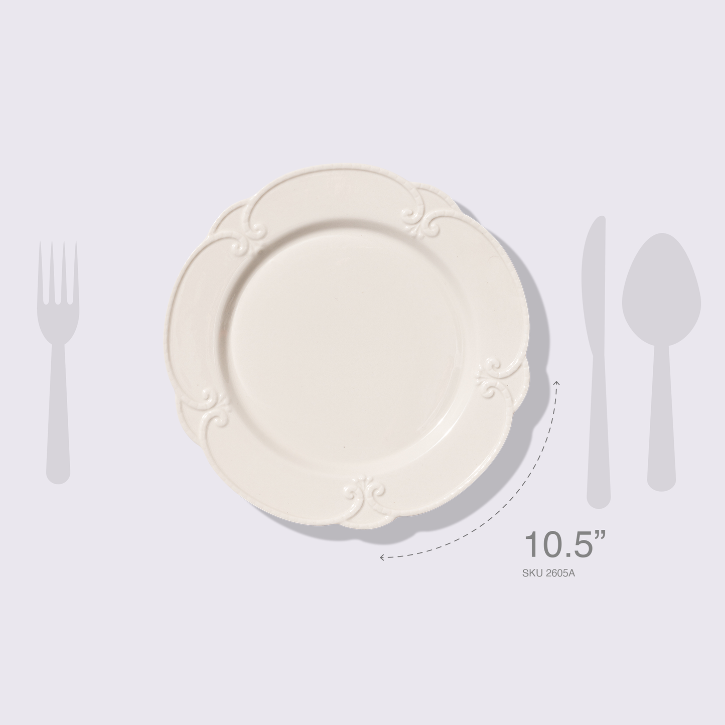 PLATO 10.5" BRISA COLOR BLANCO 6 PIEZAS BABEL