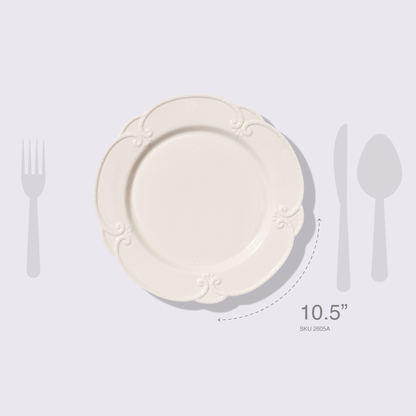 PLATO 10.5" BRISA COLOR BLANCO 6 PIEZAS BABEL