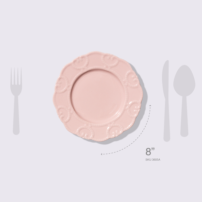 PLATO PARA ENSALADA 8" BRISA COLOR ROSA 6 PIEZAS BABEL