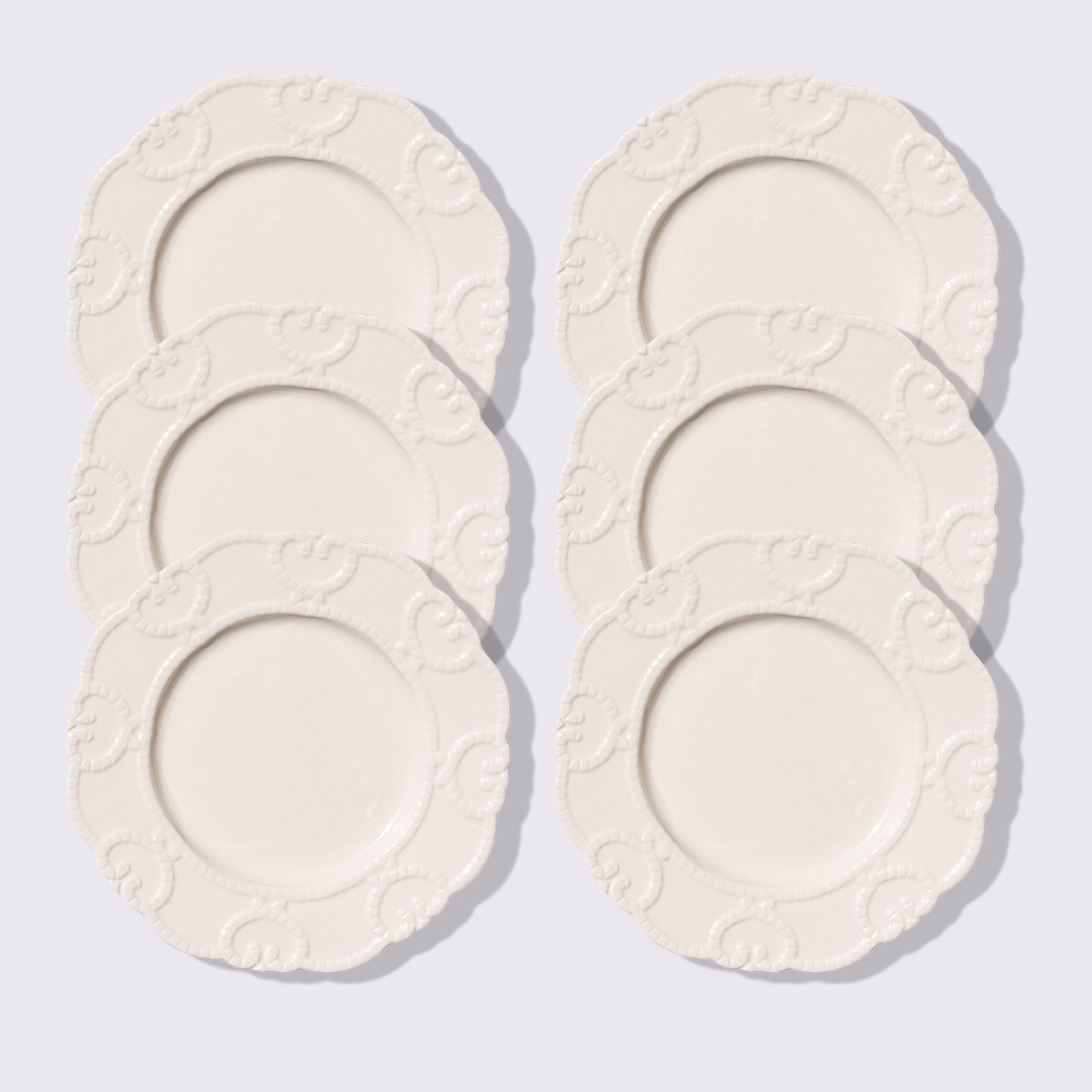 PLATO PARA ENSALADA 8" BRISA COLOR BLANCO  6 PIEZAS BABEL