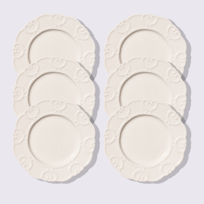 PLATO PARA ENSALADA 8" BRISA COLOR BLANCO  6 PIEZAS BABEL