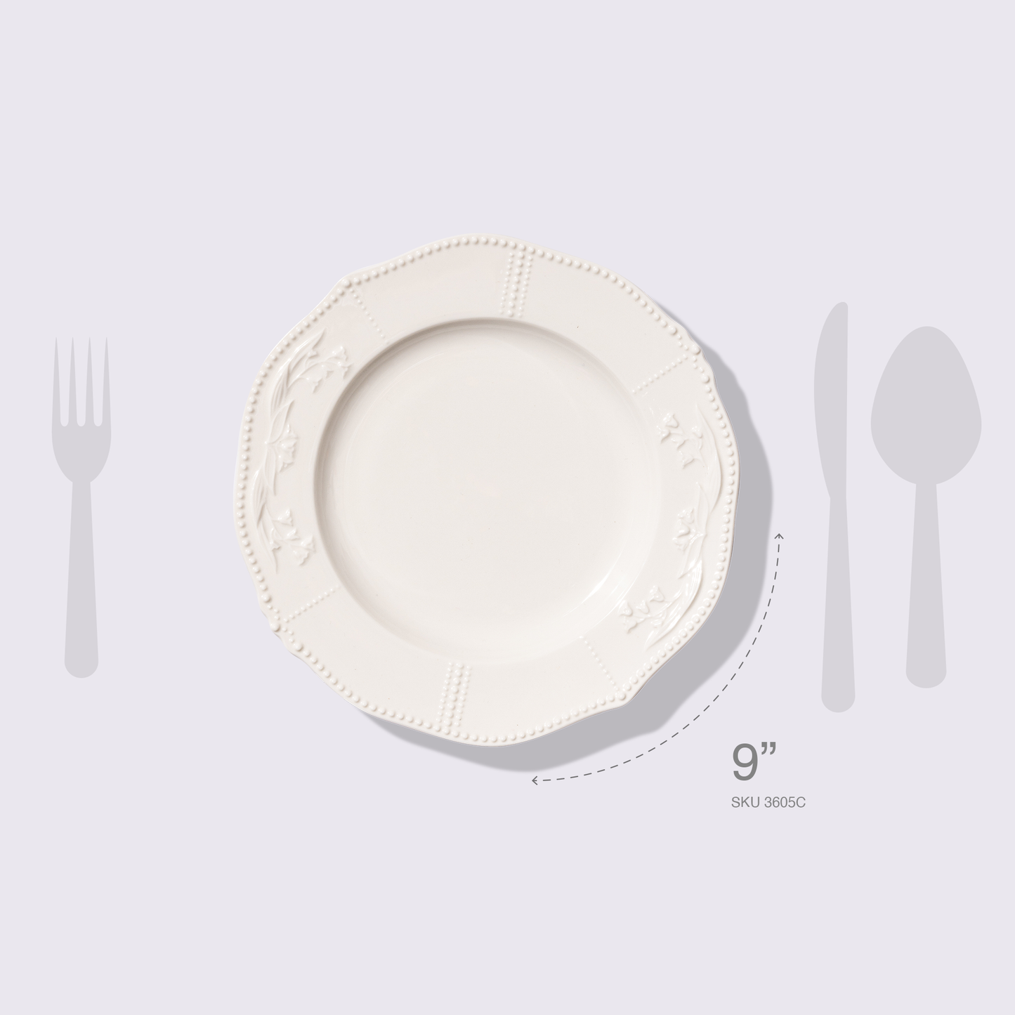 PLATO PARA ENSALADA 9" MARFIL 6 PIEZAS BABEL