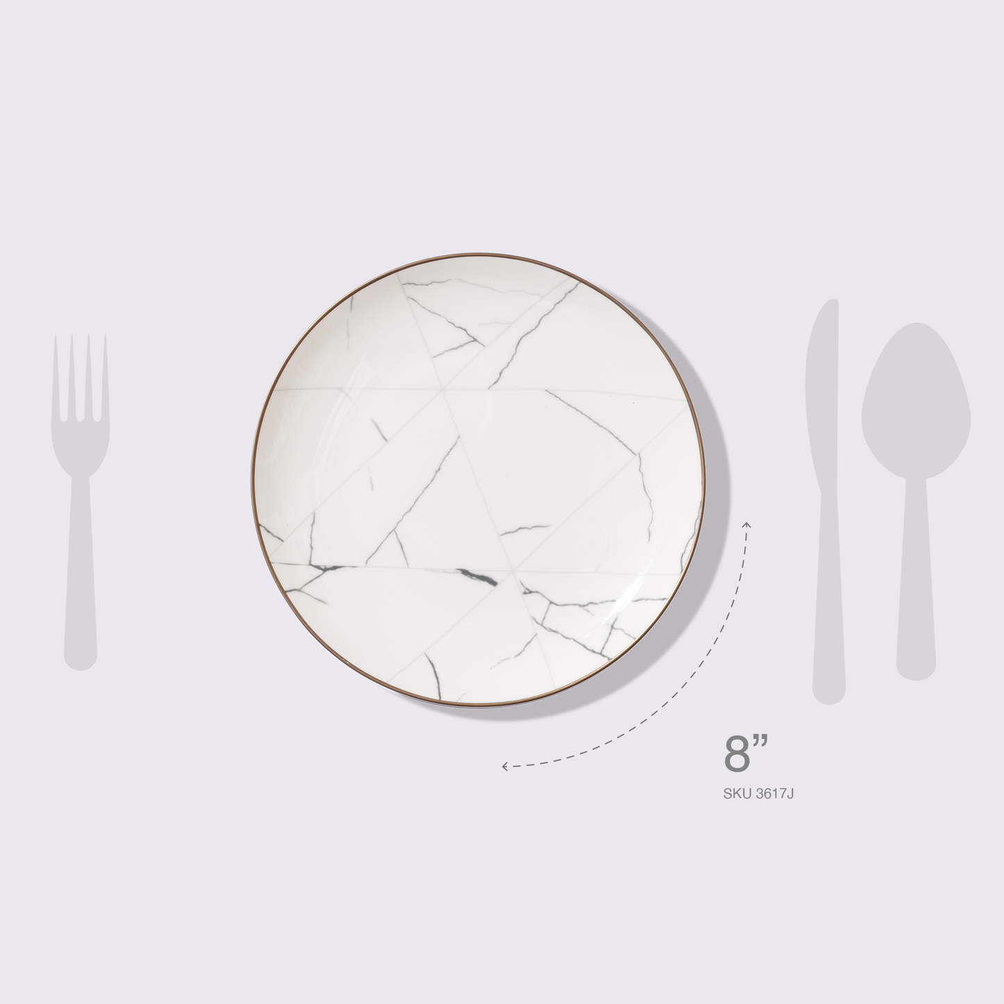 PLATO PARA ENSALADA 8" MÁRMOL 6 PIEZAS BABEL