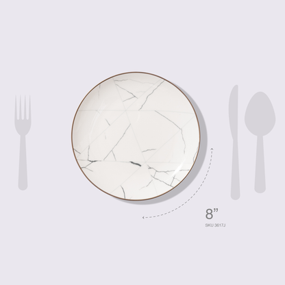 PLATO PARA ENSALADA 8" MÁRMOL 6 PIEZAS BABEL