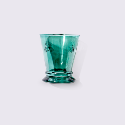 JUEGO DE VASOS DE VIDRIO ABEJITA 6 PIEZAS COLOR VERDE BABEL