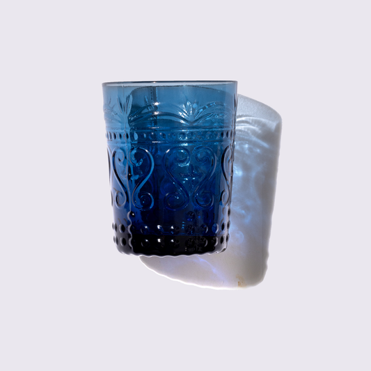 JUEGO DE VASOS DE VIDRIO 6 PIEZAS COLOR AZUL BABEL