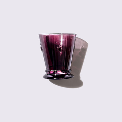 JUEGO DE VASOS DE VIDRIO ABEJITA 6 PIEZAS COLOR MORADO BABEL