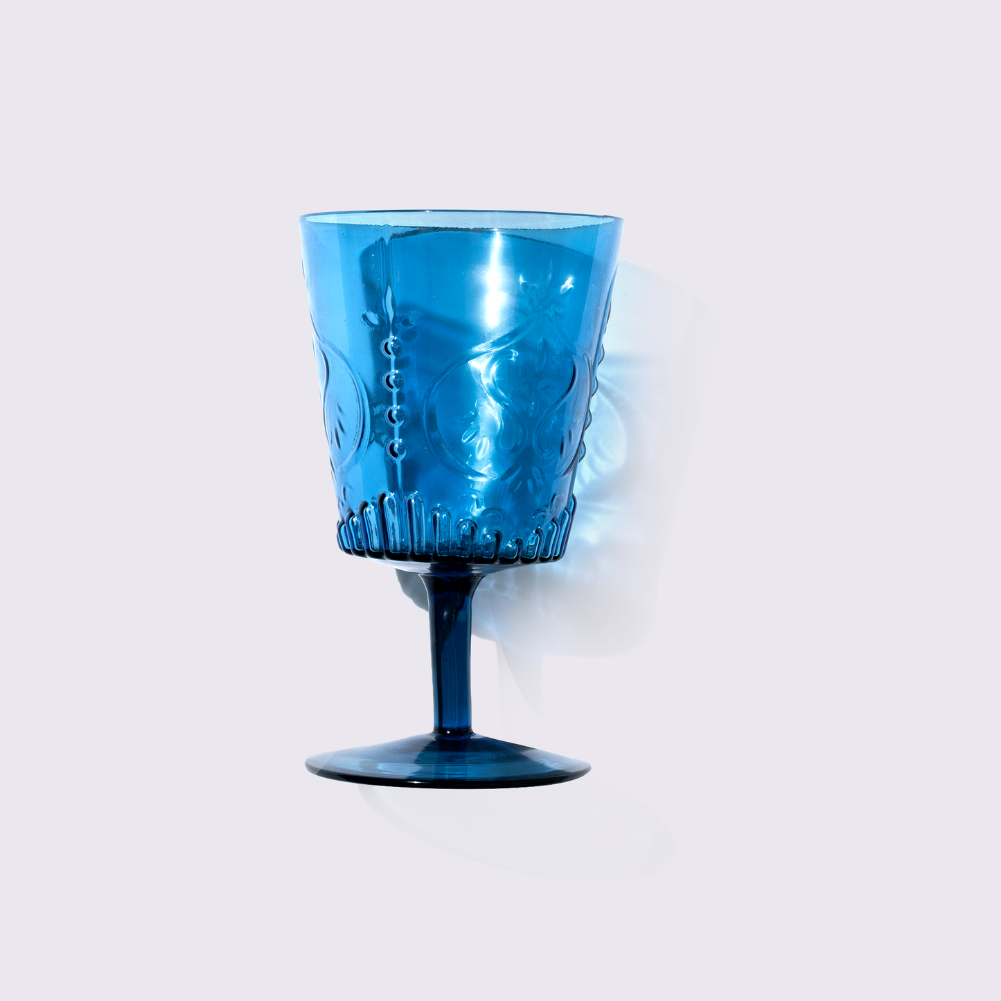 JUEGO DE COPAS DE VIDRIO 6 PIEZAS COLOR AZUL BABEL