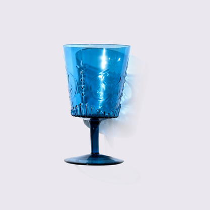 JUEGO DE COPAS DE VIDRIO 6 PIEZAS COLOR AZUL BABEL